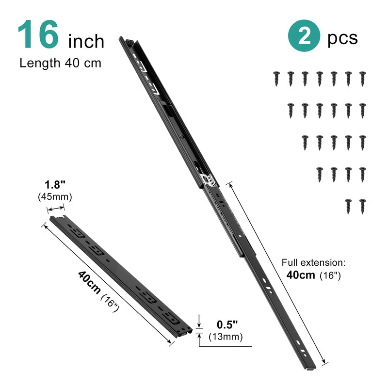 Drawer Rail 10~20Inch Stainless Steel Ball Bearing Slides | SAMAG