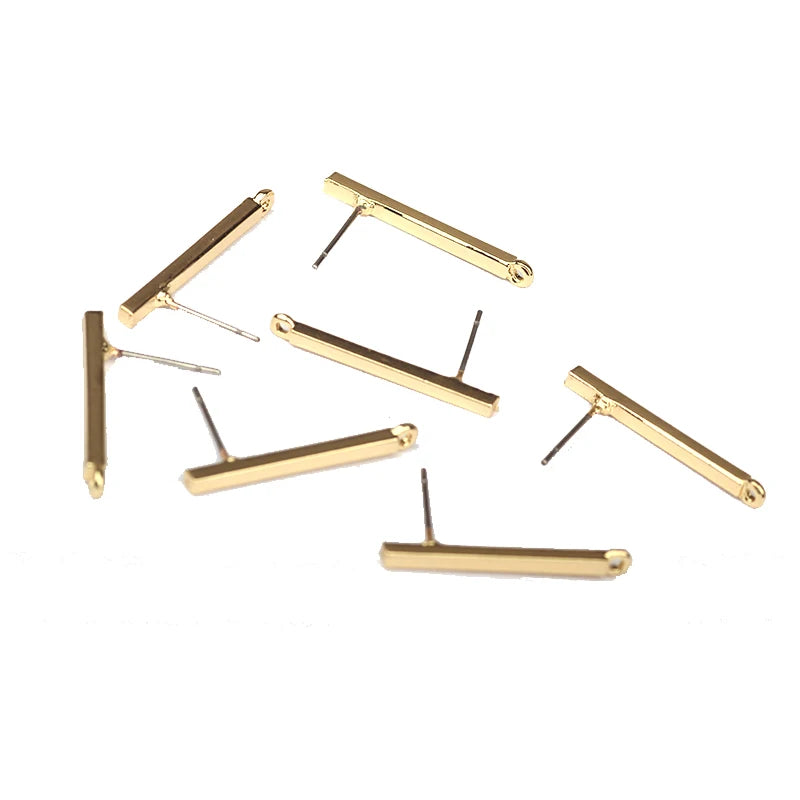 6pcs/lot 24*3mm Zinc Alloy  Long Tip Rectangles Earring Base Connectors Linker for DIY Earrings Jewelry Accessories