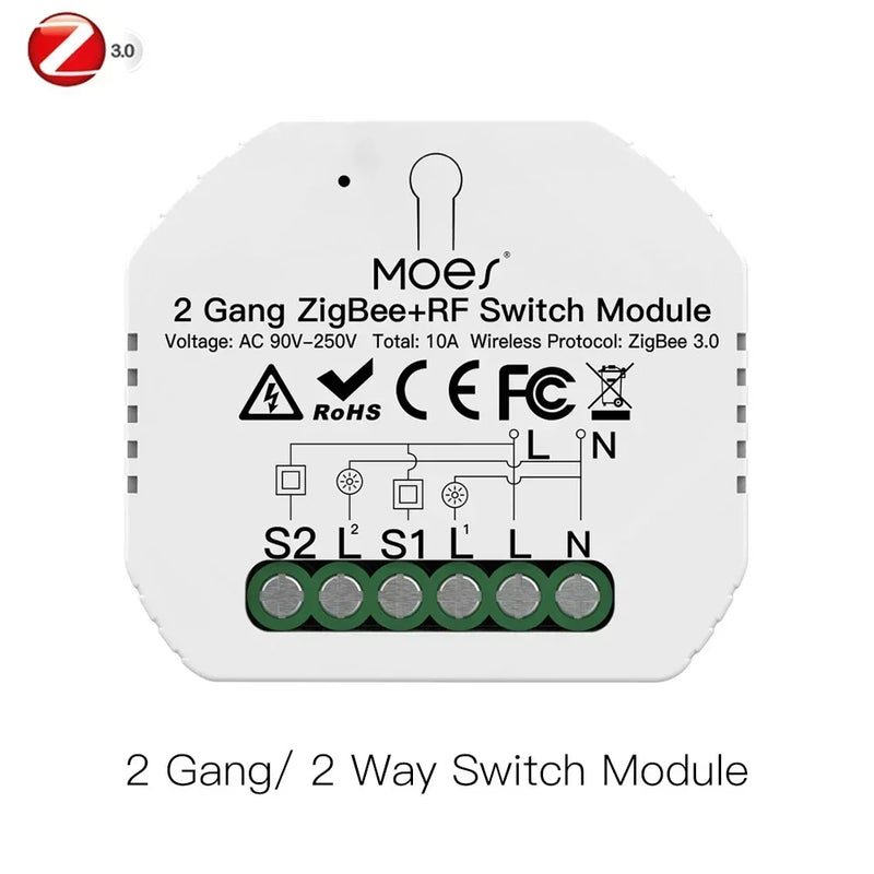 MOES Tuya Smart ZigBee WiFi Switch Module Dimmer Curtain Switch Smart Life App Remote Control Alexa Google Home Voice Control