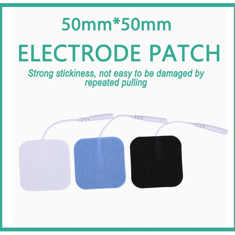10Pcs 2mm Plug Non-woven Fabric Reusable Self Adhesive Electrode Pads Conductive Gel Pad Body Digital  Massager