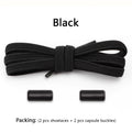 Flat Shoe Laces Without Ties Colored Matte Metal Lock Lazy Shoelaces for Men and Women Casual Shoes Elastic Shoelace 1 Pair