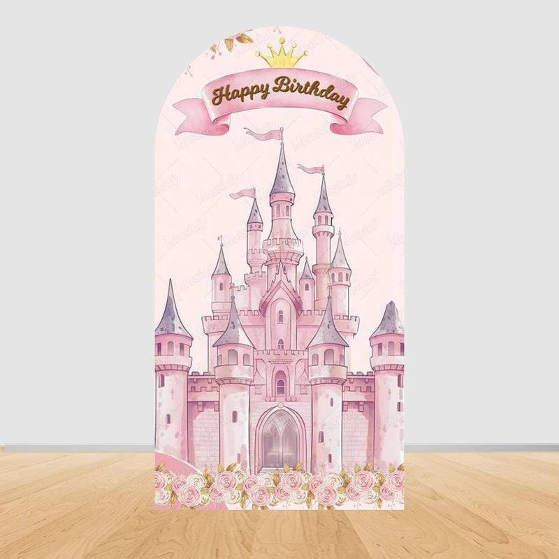 Fairy Tale Castle Butterfly Floral Arch Backdrop Cover Princess Girl Birthday Baby Shower Party Decor Photography Backgrounds