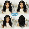 14/16/18" Short Knotless Box Braided Wig with Curly Ends Synthetic Full Lace Boho Braided Hair Wigs for Black Women Fluffy Wig