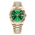 CORGEUT NH36 Mechanical Men's Watch Date of the Week Show President Chain Strap Steel Case Watch Threaded Arc Bezel Waterp