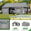 13x20 Ft Heavy Duty Carport with Roll-up Windows，Portable | SAMAG