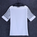 Summer Fashion Women Blouses & Shirts Hollow Out Sleeve Slash Neck Chiffon Blouse Plus Size