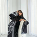Eid Women Abaya Print Headscarf Cardigan Dress Muslim | SAMAG