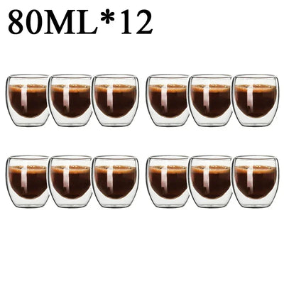 2- Double Wall High Borosilicate Glass Mug Heat Resistant | SAMAG