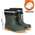 Men's Fashion Rain Boots High Quality Anti-Slip Waterproof Shoes Thick Bottom Wear-Resistant Outdoor Drawstring Work Rubber Shoe