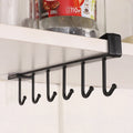 6 Hooks Storage Shelf Plastic Under Shelves Hanging Rack Utensils Holder Wardrobe Kitchen Bathroom Organizer - View 8 | SAMAG