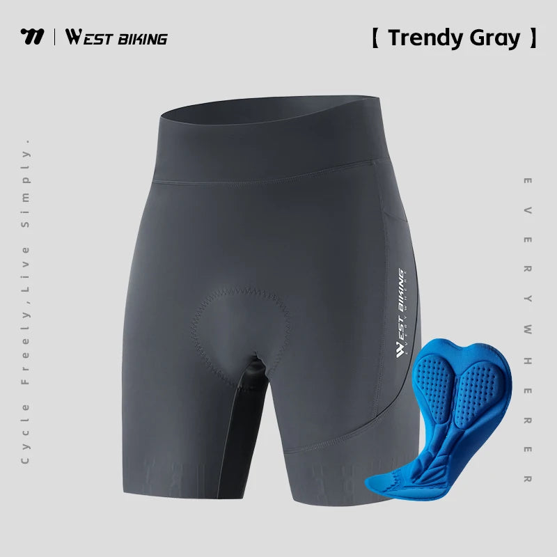 WEST BIKING Men Cycling Shorts With Pockets Anti Slip 4-Way Stretch Sponge Pad Men's Shorts Quick Dry Soft Gravel Women's Shorts