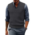 Men's Sweater Vests V Neck Cable Twist Knit Sleeveless Vests Casual Pullover Sweater Lightweight V-Neck Vest Pullover