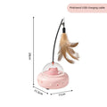 Smart UFO Electric Cat Teaser Stick Automatic Interactive Pet Toy Replaceable Feather Bell Design Daily Cat Training Play Toys