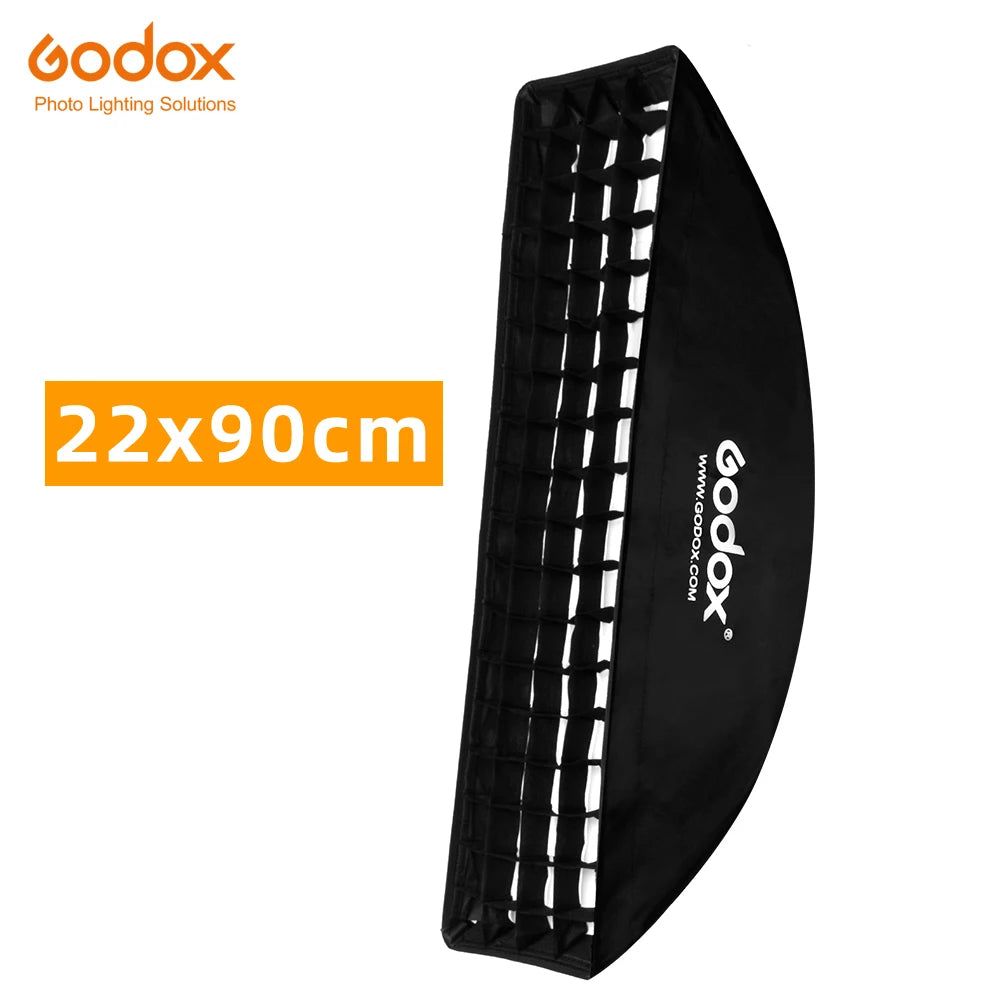 Godox 22x90cm 30x120cm 35x160cm Rectangle Strip Honeycomb Grid Softbox for Bowens Mount Softbox Elinchrom Studio Flash