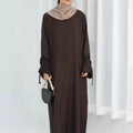 Eid Islamic Modest Dress for Women Abaya Lace-up Sleeve | SAMAG