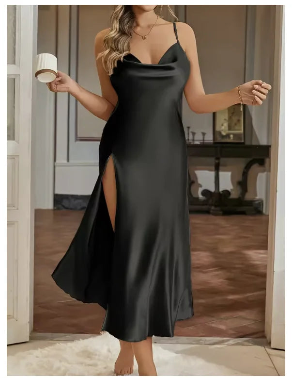 Sexy Nightie Woman Suspender Nightdress Backless Camisolas Night Dress Lingerie Nightgown Sleep Tops Pajamas Satin Woman