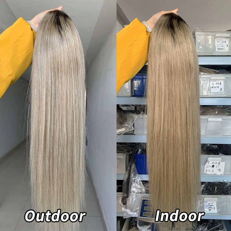 Ash Blonde Wigs Human Hair 13x4 13x6 Lace Front Wig 200 Density Straight Body Wave Glueless Human Hair Drawstring Wig for Women