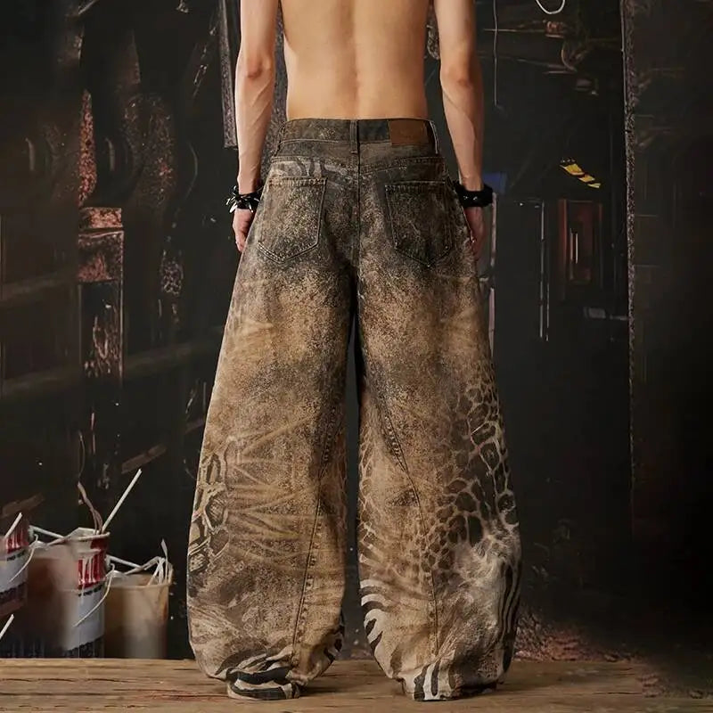 LUZHEN Original Y2K Style Baggy Tie-dyed Pattern Wide Leg | SAMAG