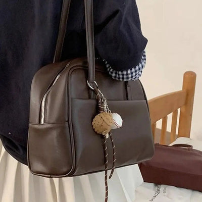 New PU Leather Shoulder Bag Large Capacity with Pendant | SAMAG