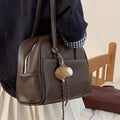 New PU Leather Shoulder Bag Large Capacity with Pendant Crossbody Bags Tote Bag Women