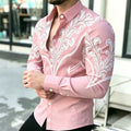 Men's Shirt with Contrasting Print, Black, White, and Red | SAMAG