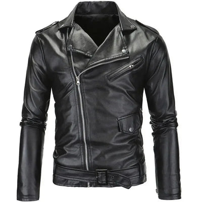 Spring Autumn Plush New Leisure Fashion Men Leather Coat | SAMAG