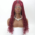 Braided Wigs Black 26inch Two-strand Swallowtail Braid Synthetic Lace Front Wig for Women  Box Braids Wig Lace Front for Daily