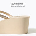 Women's Summer Beach Wedges Flip-Flops Lightweight Clip Toe Platform Sandals Woman High Heeled Outdoor Slides Orthopedic Shoes