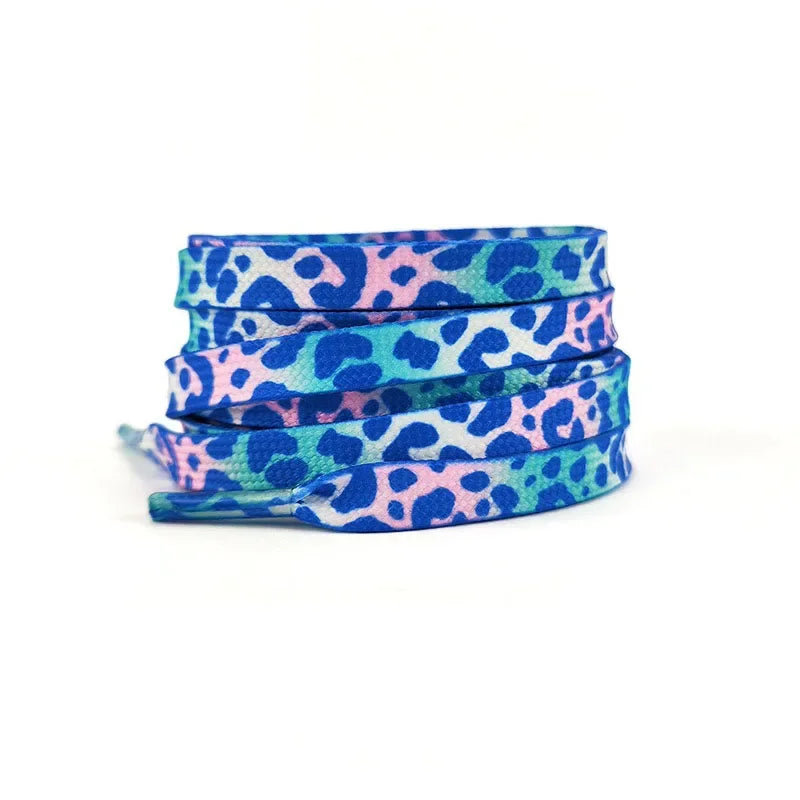 Colorful Shoelaces Leopard Print Fashion Flats Shoe Laces For Sneakers Washable Without Fading Shoes Accessories Shoestring