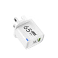 65W GaN Type C USB Fast Charge Chargers Dual Ports Cellphone Power Adapter For Samsung Huawei Xiaomi iPhone USB C Wall Charger