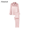 19MM 6A Silk Pajamas For Women's Summer Long sleeved Pants Women Sleapwear pj Nightwear  2pieces 100% mulberry Silk suit