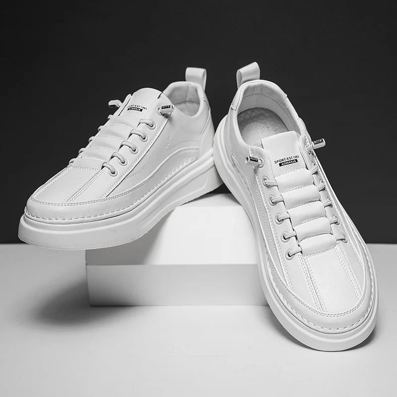 Hot Sale Men's Leather Casual Shoes Soft Sole Lace-up Oxford Shoes Handmade Male Tenis Masculino New Design Skateboard Footwear