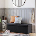 SONGMICS Storage Ottoman, Padded Foldable Bench, Chest with Lid, Holds up to 300 kg, for Bedroom, Hallway, Living Room