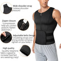 Men's Body Shaper Waist Trainer Sauna Vest Double Belt Sweat Shirt Corset Top Abdomen Slimming Shapewear Fat Burn Fitness Suits