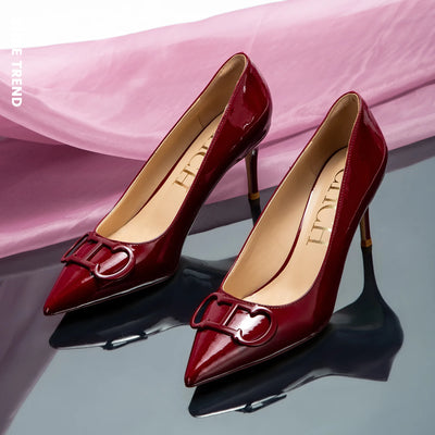 Women's Classic High Heels Simple Upper and Metal Buckle | SAMAG