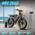 Full Suspension Fat Tire Electric Bike for Adults 1500W Peak Motor 60 Miles Range 48V 15Ah Removable Battery 7-Speed