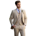 Champagne mens Tuxedo Wedding Suits For Bespoke Groom Wear Formal Fashion Prom Party Blazer+Pants+Vest - View 2 | SAMAG