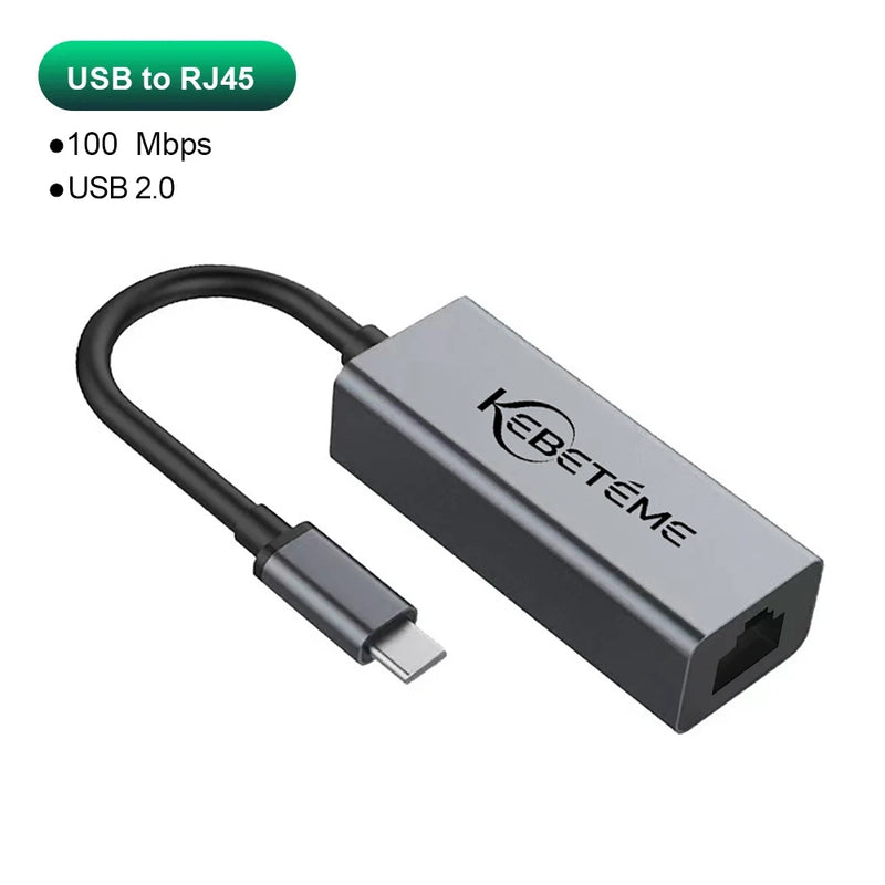 Kebidumei USB Type C Ethernet Adapter 1000Mbps RJ45 Network Card Lan Internet Cable For MacBook PC - Visuel 10 | SAMAG