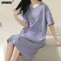 100% COTTON! M-4XL Plus Size Summer Women Nightgown | SAMAG