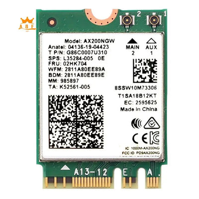 A08E - AX200 AX200NGW Network Card M.2 NGFF 2.4Ghz/5G WI - FI 6 2974Mbps Wifi 802.11Ax Bluetooth 5.2 Adapter | SAMAG