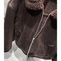 MAMELICCE Original design Synthetic lambswool Fur suede leather jackets for man Turn-down collar jackets for man leather coat