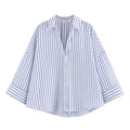 HipSeam Wide Sleeved Shirt Women Spring Asymmetric Hem Button Women's Shirts Simple Lady Johnny Collar Shirts & Blouses