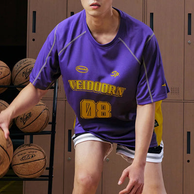 Veidoorn Purple Basketball Shirt Summer Short Sleeve | SAMAG