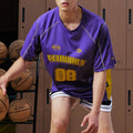 Veidoorn 2025 Purple Basketball Shirt Summer Short Sleeve Athletic Tee for Men Lightweight Stretchable Sportswear Team Jerseys