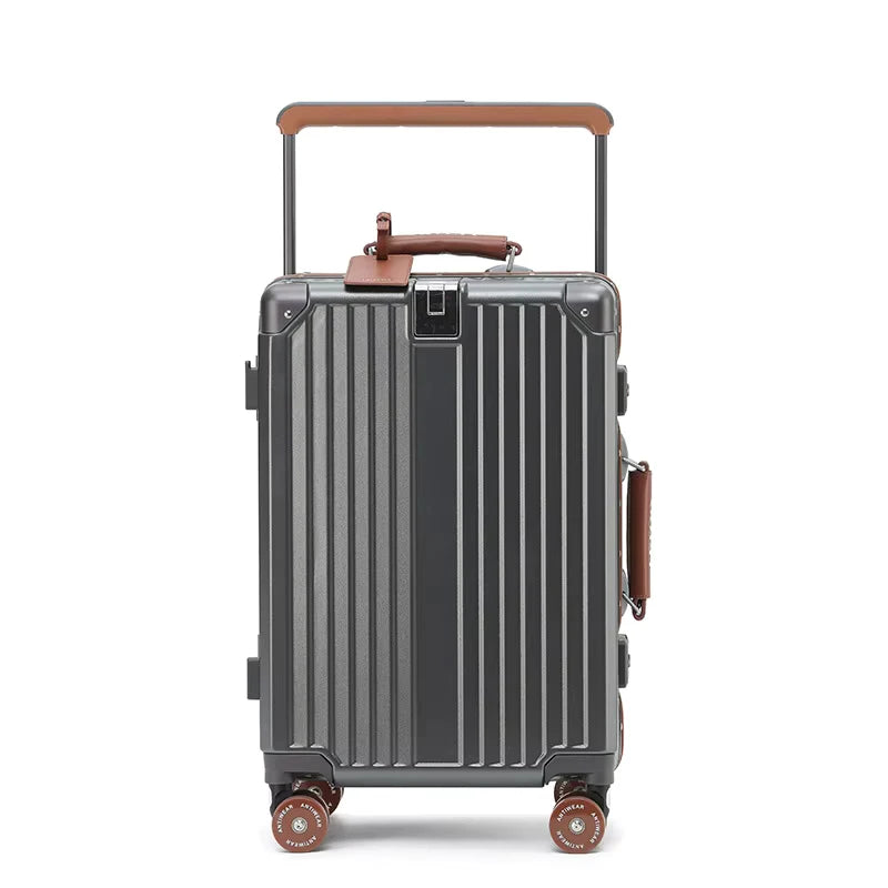 KLQDZMS 20"24"26"28 Inch High Quality Luggage Bag Multifunctional Boarding Box Large Capacity Aluminum Frame Trolley Suitcase