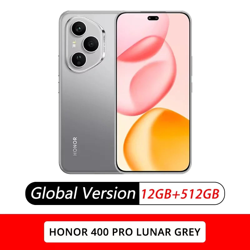 New HONOR 400 Pro Global Version 5G Smartphone 200MP Camera Snapdragon 8 Gen 3 6.7'' AMOLED 100W Wired 50W Wireless