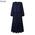 ZANZEA Muslim Women Maxi Dress Modest Fashion Hijab | SAMAG