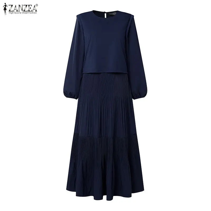 ZANZEA Muslim Women Maxi Dress Modest Fashion Hijab | SAMAG