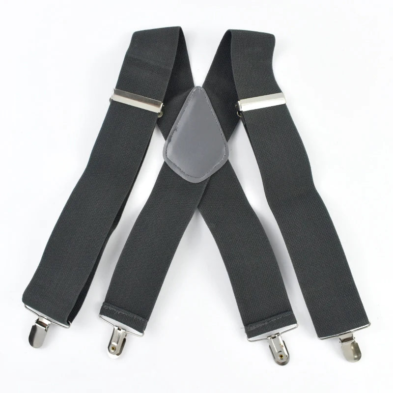 Deepeel Fashion 5cm Wide Adult Men's Suspenders 4 Clips Strap Adjust Elastic Men Braces Harness Man Suit Pants Belt Accessories