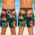 Funny Butt Prank Pattern Men's Shorts 3D Print Tropical Plants Hawaiian Style Quick - Dry Summer - View 14 | SAMAG